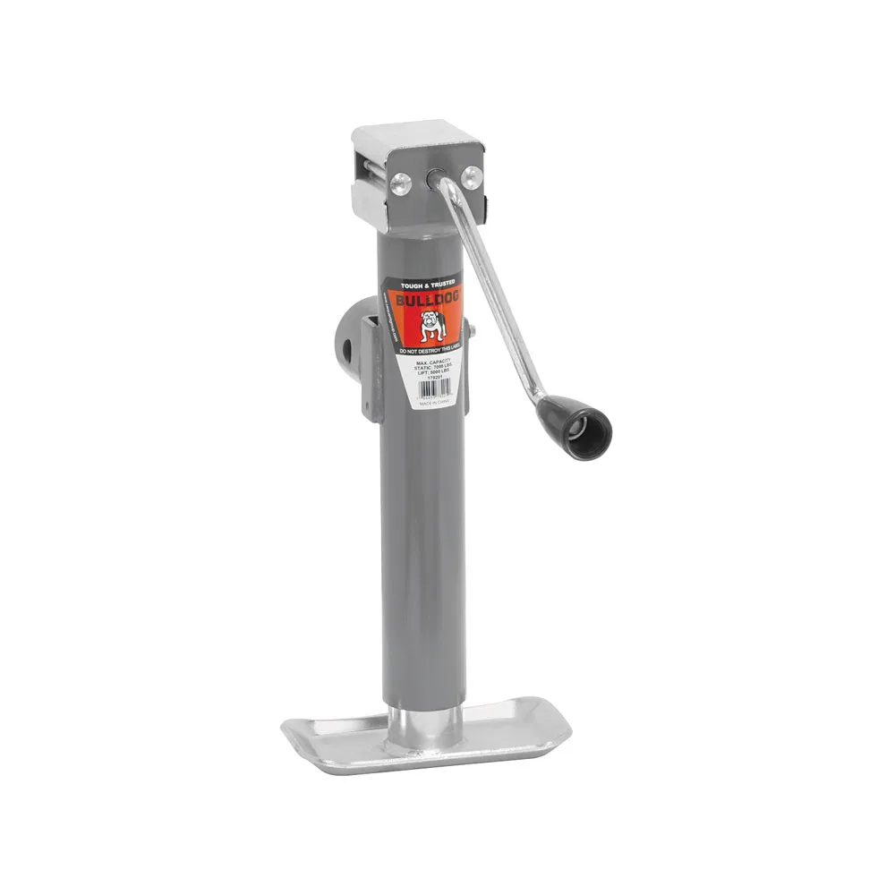 178201 – BULLDOG/FULT Trailer Tongue Jack, Round Sidewind Swivel Jack 5000 Pound Lift Capacity 10 Inch Travel 10.4 In...